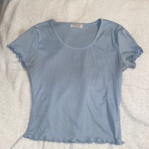 A baby blue crop top
